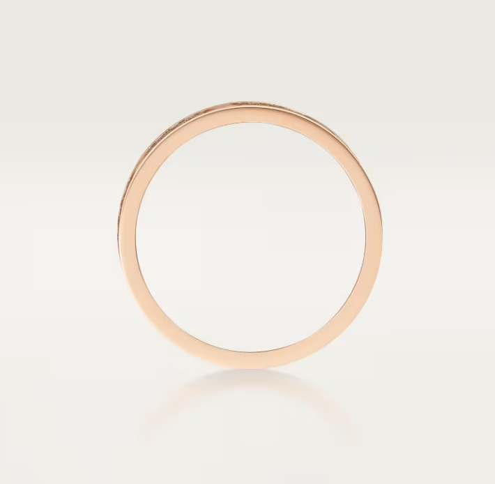 [Marins]LOVE RING 4mm-wide full-diamond ring Rose Gold