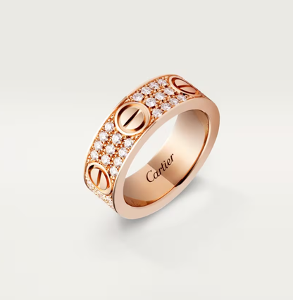 [Marins]LOVE RING 6.5mm-wide full-diamond ring Rose Gold