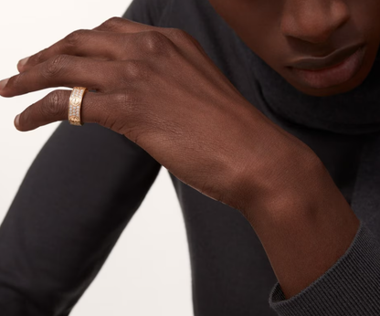 [Marins]LOVE RING 6.5mm-wide full-diamond ring Rose Gold