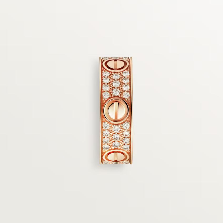 [Marins]LOVE RING 6.5mm-wide full-diamond ring Rose Gold