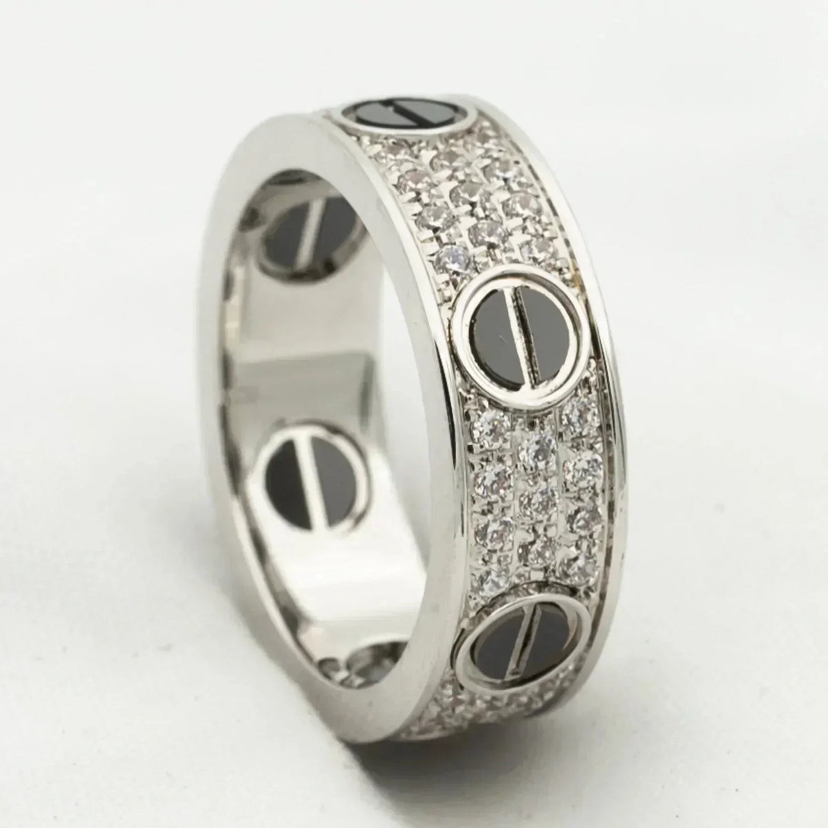 [Marins]LOVE RING 5.5MM DIAMONDS PAVED CERAMIC