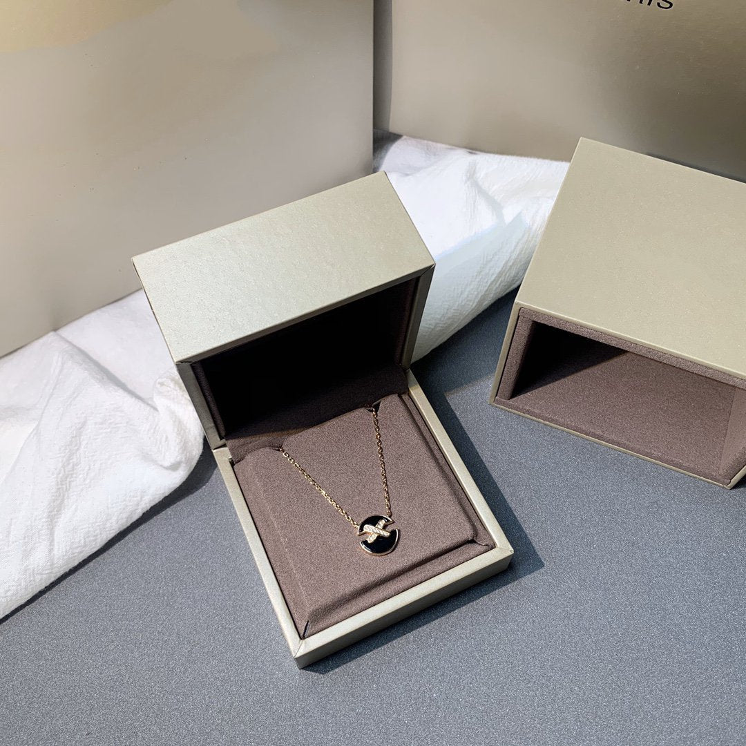 [Marins]JEUX DE PINK GOLD DIAMOND NECKLACE