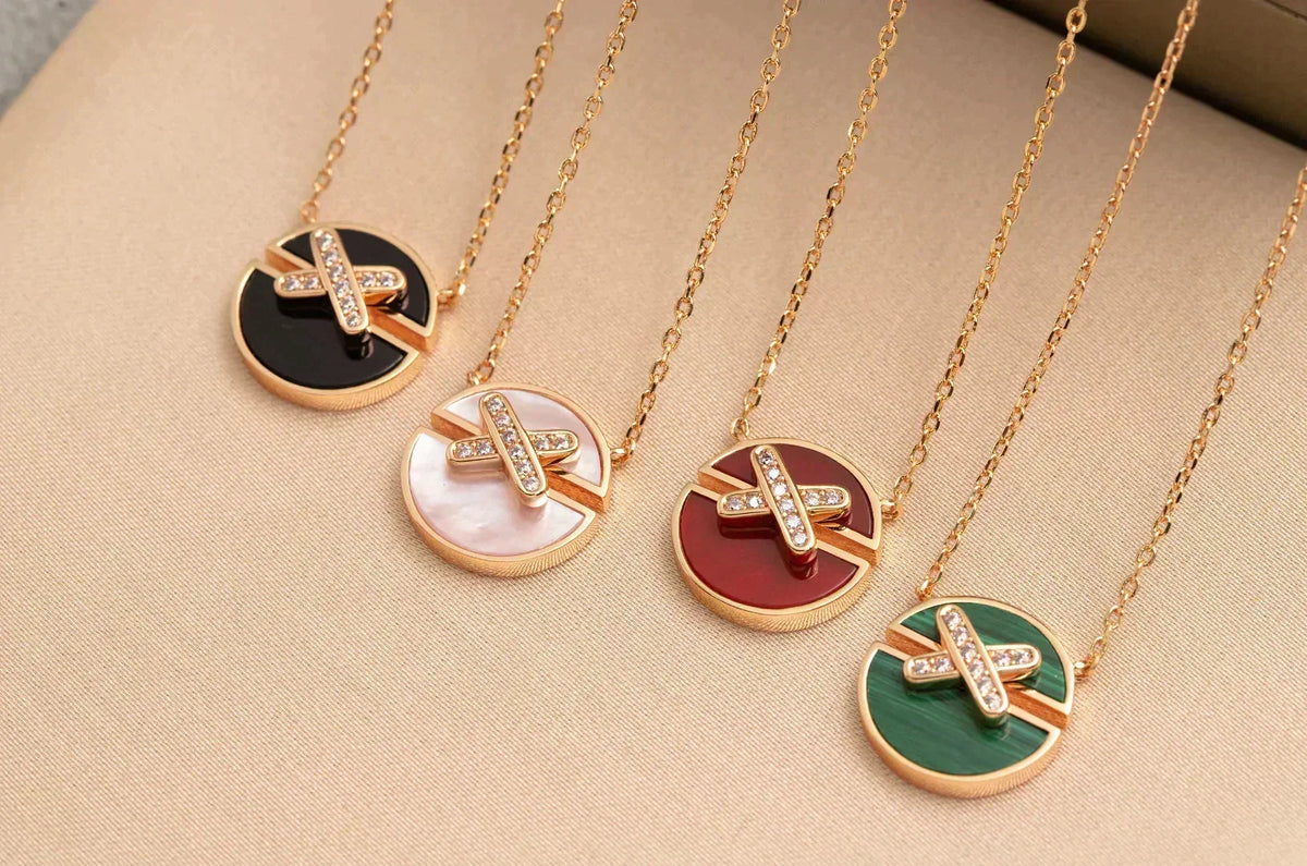 [Marins]JEUX DE ROSE GOLD DIAMOND NECKLACE