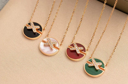 [Marins]JEUX DE ROSE GOLD DIAMOND NECKLACE
