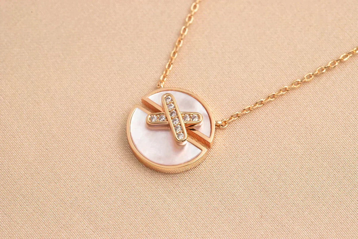 [Marins]JEUX DE ROSE GOLD DIAMOND NECKLACE