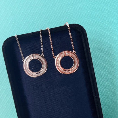 [Marins]DIAMOND AND MOTHER OF PEARL CIRCLE PENDANT