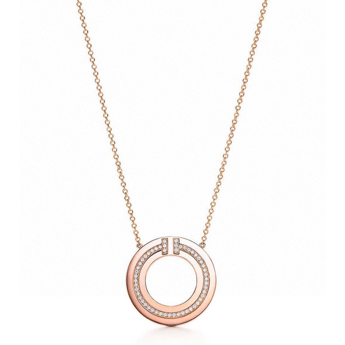 [Marins]DIAMOND AND MOTHER OF PEARL CIRCLE PENDANT
