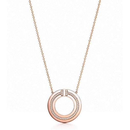 [Marins]DIAMOND AND MOTHER OF PEARL CIRCLE PENDANT