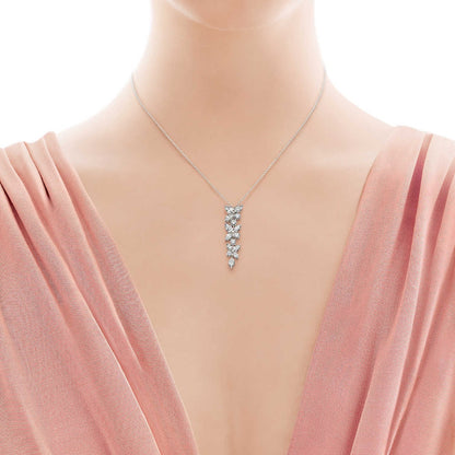 [Marins]MIXED CLUSTER DIAMOND DROP PENDANT