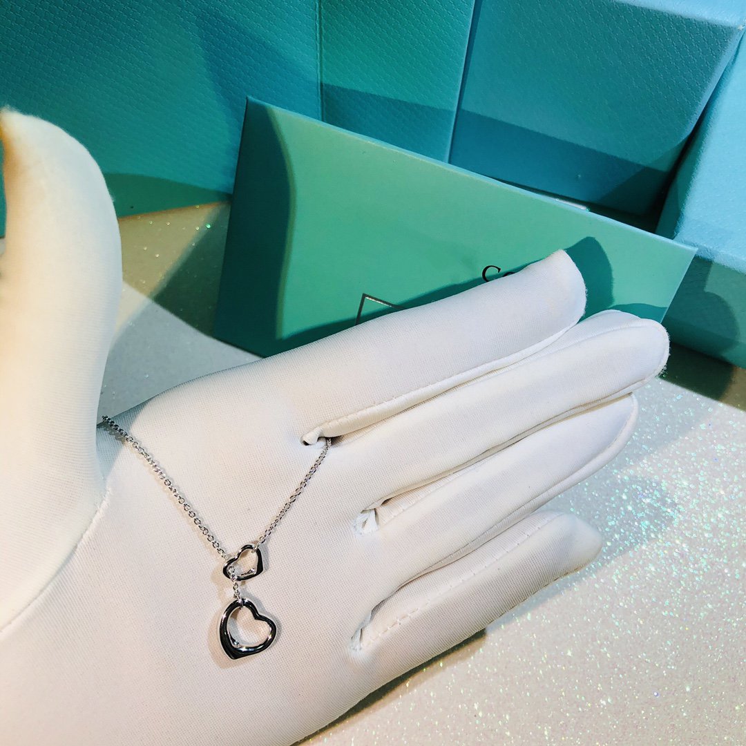 [Marins]OPEN HEART LARIAT NECKLACE SILVER