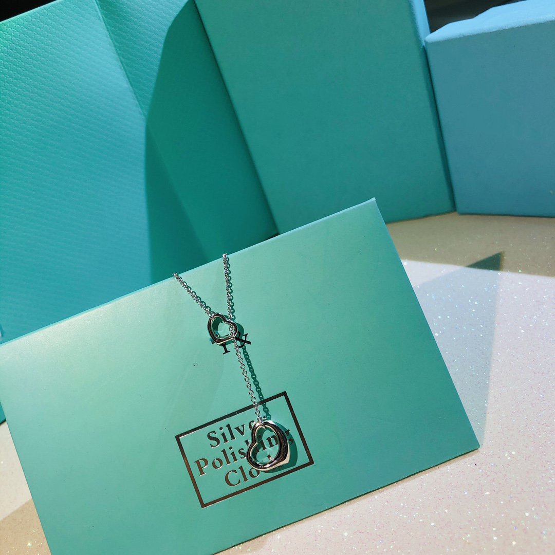 [Marins]OPEN HEART LARIAT NECKLACE SILVER