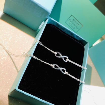 [Marins]SILVER INFINITY DOUBLE CHAIN NECKLACE