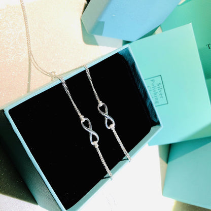 [Marins]SILVER INFINITY DOUBLE CHAIN NECKLACE