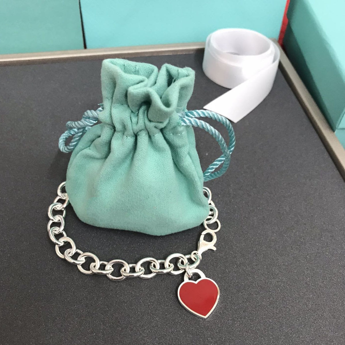 [Marins]HEART TAG BRACELET SILVER MEDIUM