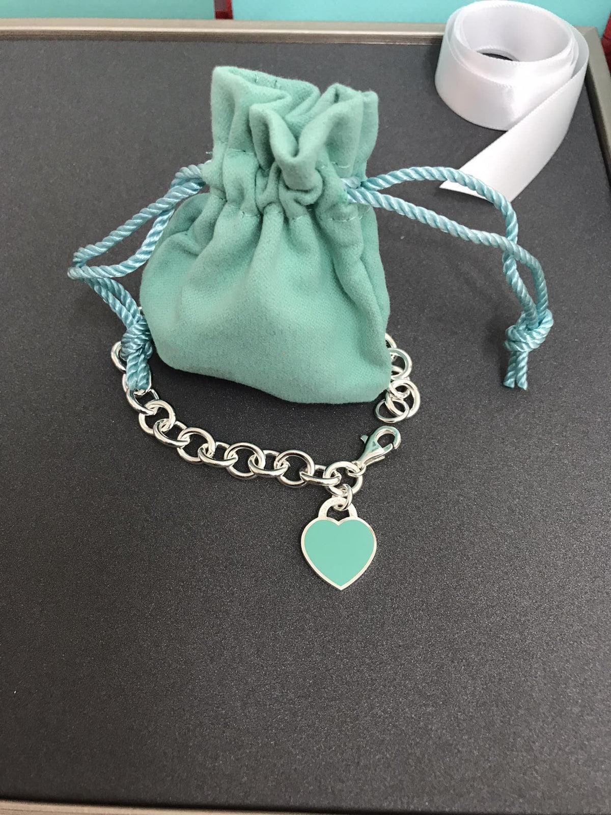 [Marins]HEART TAG BRACELET SILVER MEDIUM