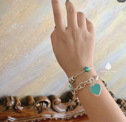 [Marins]HEART TAG BRACELET SILVER MEDIUM
