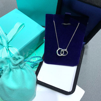 [Marins]INTERLOCKING CIRCLES PENDANT SILVER SMALL NECKLACE