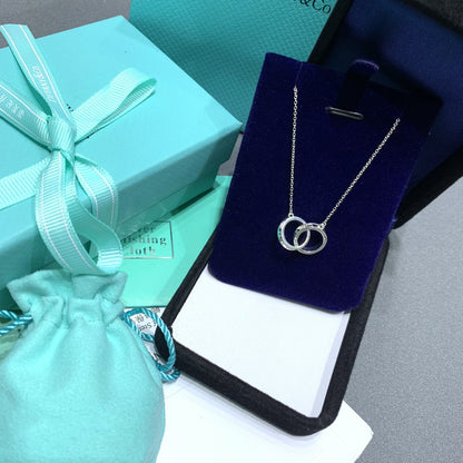 [Marins]INTERLOCKING CIRCLES PENDANT SILVER SMALL NECKLACE