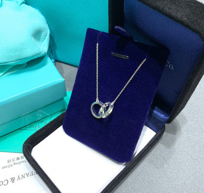 [Marins]INTERLOCKING CIRCLES PENDANT SILVER SMALL NECKLACE