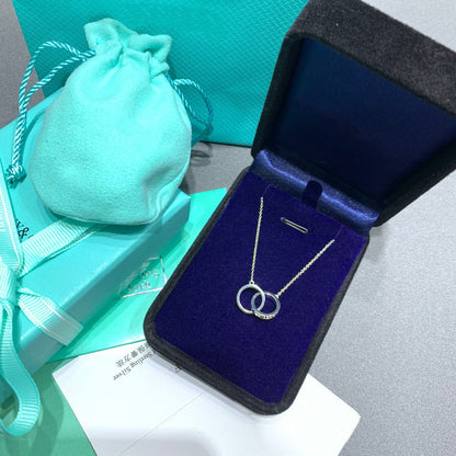 [Marins]INTERLOCKING CIRCLES PENDANT SILVER SMALL NECKLACE