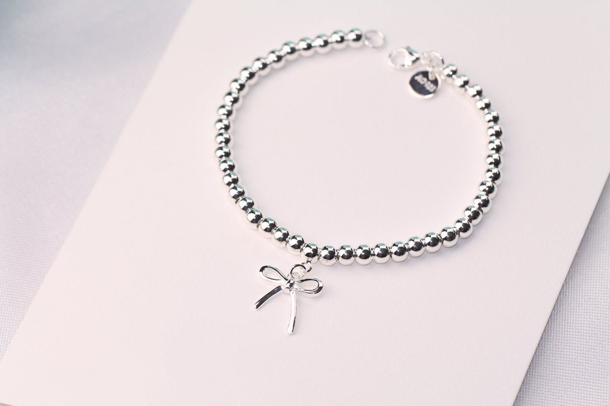 [Marins]STERLING SILVER BOW BEAD BRACELET
