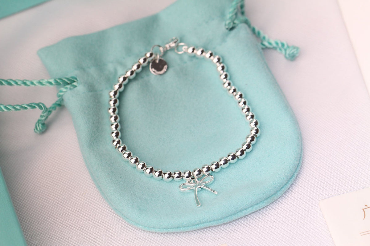 [Marins]STERLING SILVER BOW BEAD BRACELET