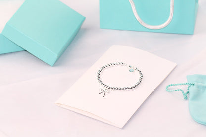[Marins]STERLING SILVER BOW BEAD BRACELET