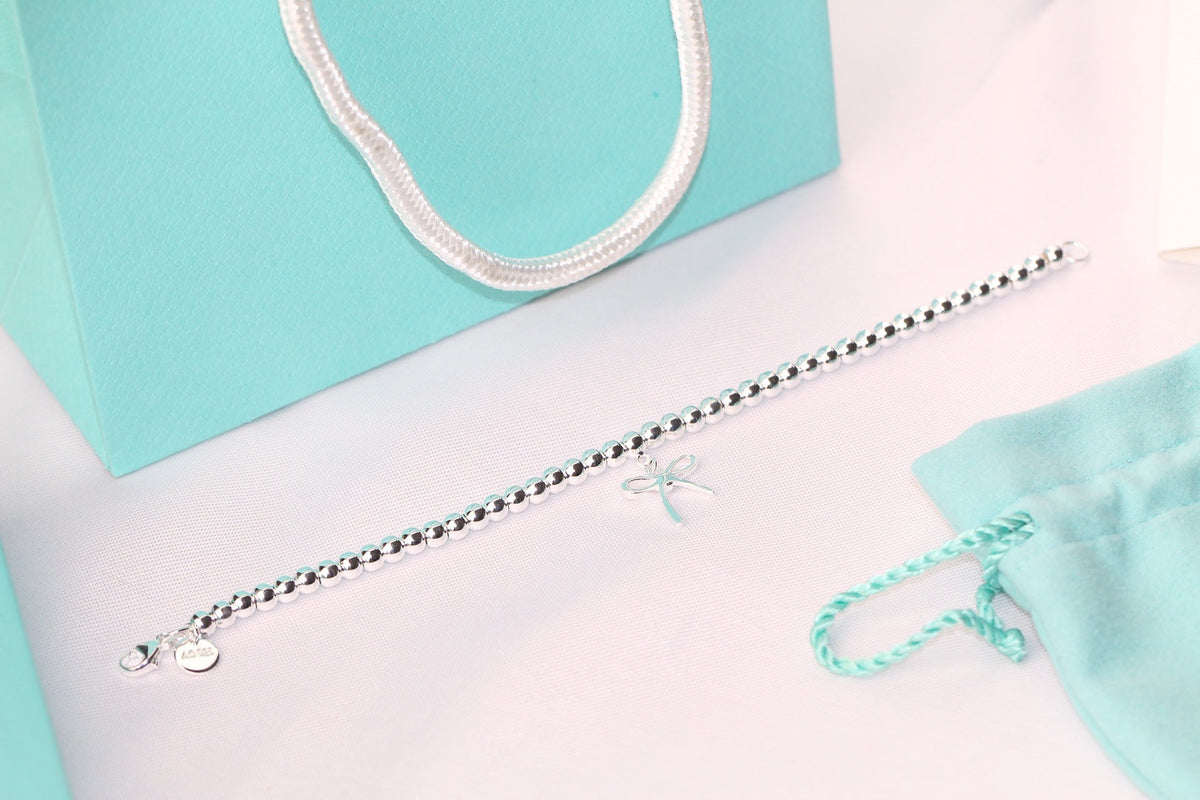 [Marins]STERLING SILVER BOW BEAD BRACELET