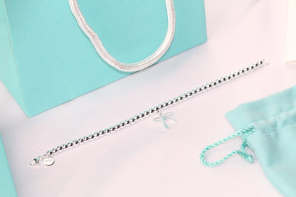 [Marins]STERLING SILVER BOW BEAD BRACELET