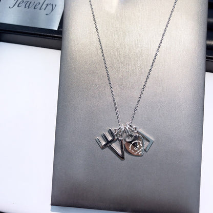 [Marins]COLLAR LOVE PLATA NECKLACE