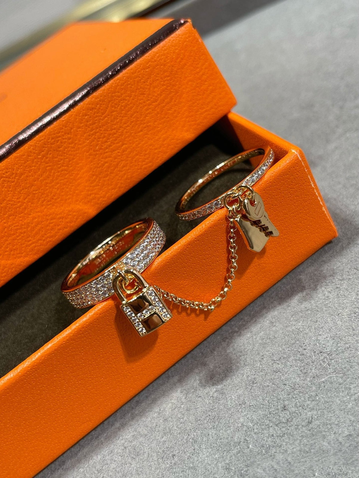 [Marins]HM KELLY CLOCHETTE DOUBLE RING IN  WITH DIAMONDS