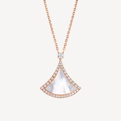 [Marins]DREAM MOP DIAMOND PAVED PINK GOLD NECKLACE