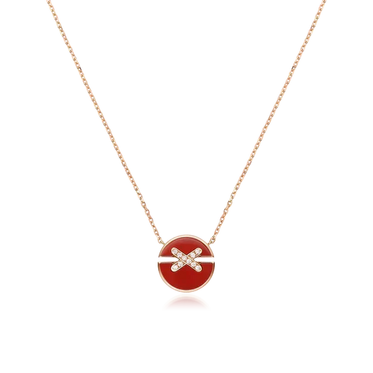 [Marins]JEUX DE ROSE GOLD DIAMOND NECKLACE