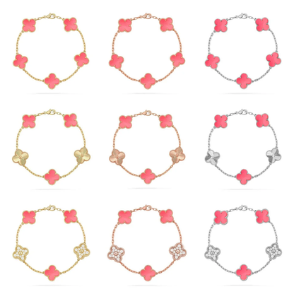 [Marins] CLOVER 5 MOTIFS  PINK MOP BRACELET COLLECTION