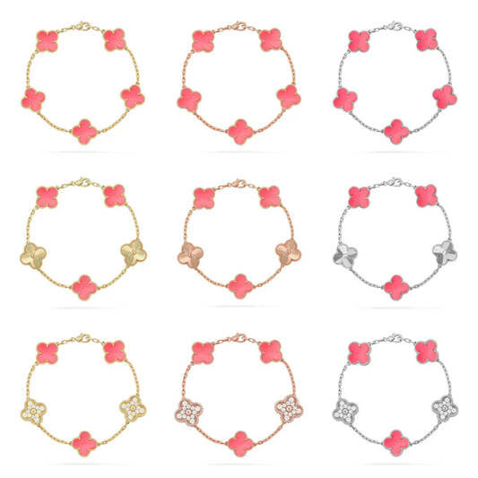 [Marins] CLOVER 5 MOTIFS  PINK MOP BRACELET COLLECTION