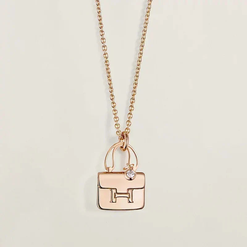 [Marins]AMULETTE PEDANT ROSE GOLD NECKLACE