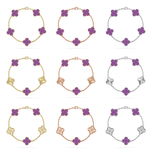 [Marins] CLOVER 5 MOTIF VIOLET BRACELET COLLECTION
