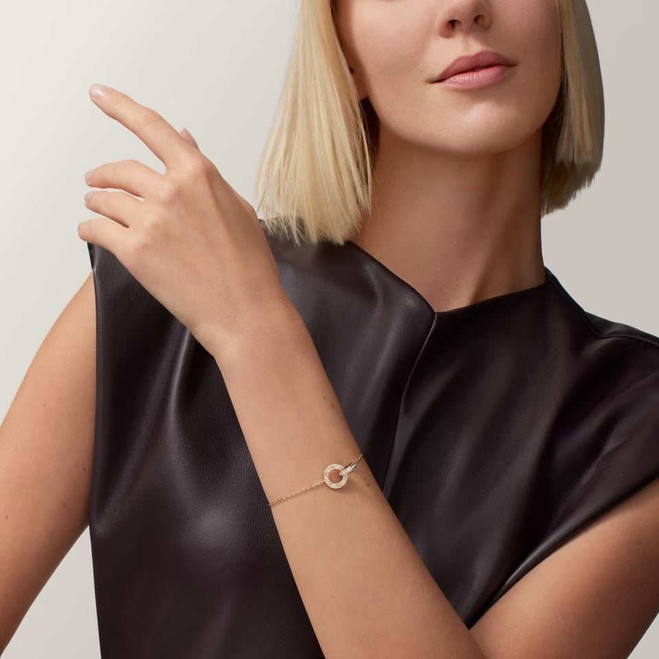 [Marins]LOVE DOUBLE RING FULL DIAMOND BRACELET