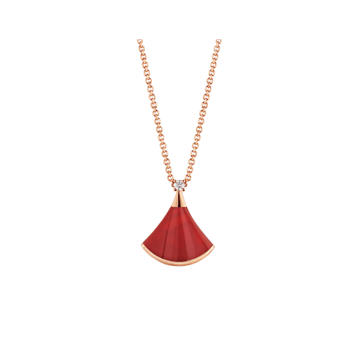 [Marins]DREAM NECKLACE CARNELIAN 1 DIAMOND