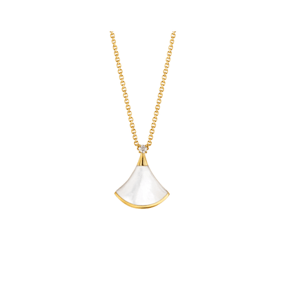 [Marins]DREAM NECKLACE WHITE MOP GOLD 1 DIAMOND