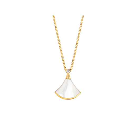 [Marins]DREAM NECKLACE WHITE MOP GOLD 1 DIAMOND