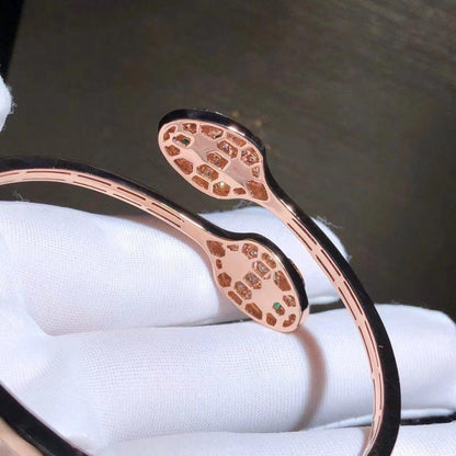 [Marins]SERPENTI BRACELET PINK GOLD MALACHITE DIAMOND DOUBLE SNAKE