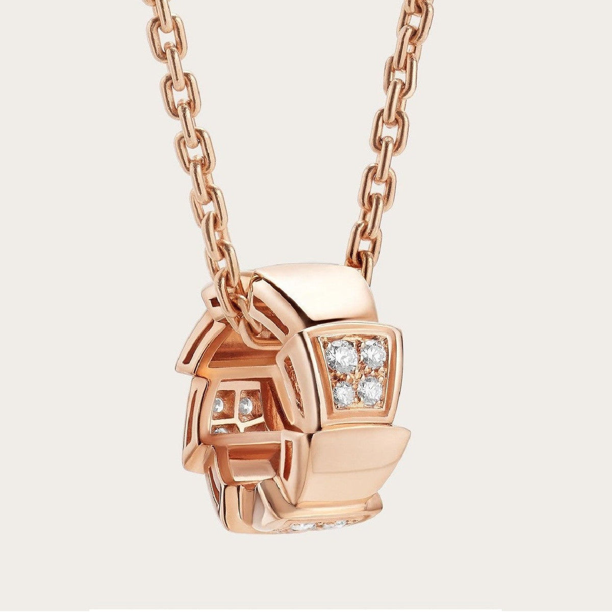 [Marins]SERPENTI PEDANT DIAMOND PINK GOLD NECKLACE