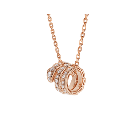 [Marins]SERPENTI PINK GOLD NECKLACE DOUBLE RING DIAMOND