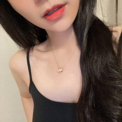 [Marins]SERPENTI PINK GOLD NECKLACE DOUBLE RING DIAMOND