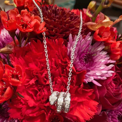[Marins]SERPENTI  NECKLACE DOUBLE RING DIAMOND