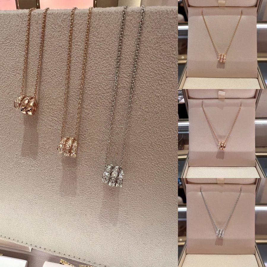 [Marins]SERPENTI  NECKLACE DOUBLE RING DIAMOND