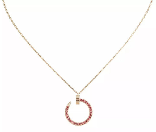 [Marins]JUSTE NECKLACE GOLD RED DIAMONDS
