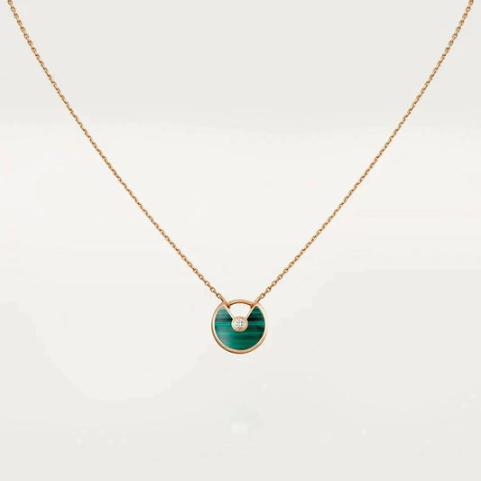 [Marins]AMULETTE ROSE GOLD MALACHITE NECKLACE
