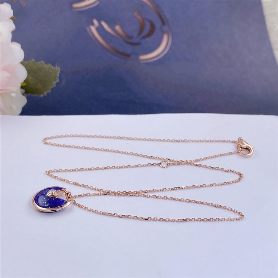 [Marins]AMULETTE ROSE GOLD AGATE NECKLACE